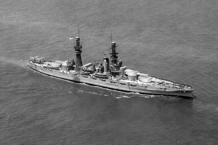 Meteorological records from USS&nbsp;Pennsylvania, seen here off the Virginia coast in 1927, helped fill a gap in 20th century marine weather records.