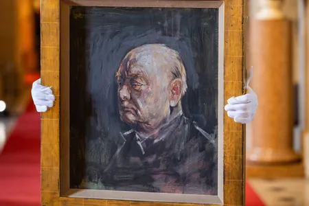 Artist Graham Sutherland painted this study of William Churchill in preparation for a portrait that the politician famously despised.
