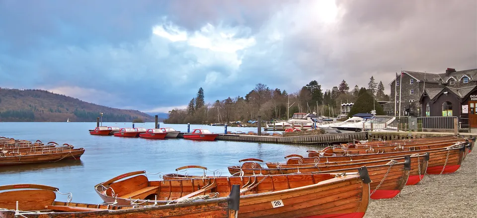  Rowing boats on Lake Windermere, England's Lake District 