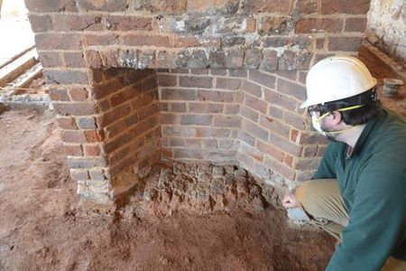 The hearth Hemings may have warmed herself by in Monticello's south wing.