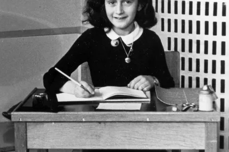 Anne Frank pictured at school in Amsterdam in 1940
