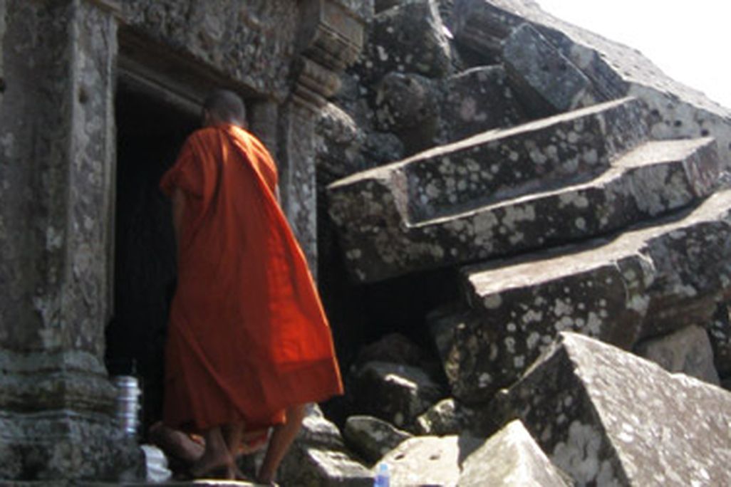 A Buddhist monk at Preah Vihear