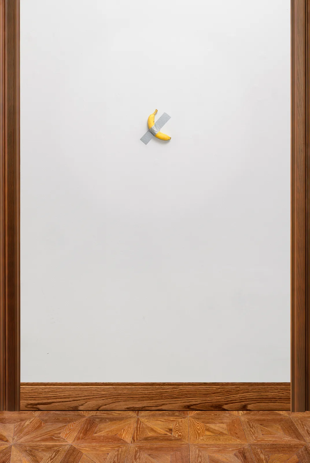 Banana on wall