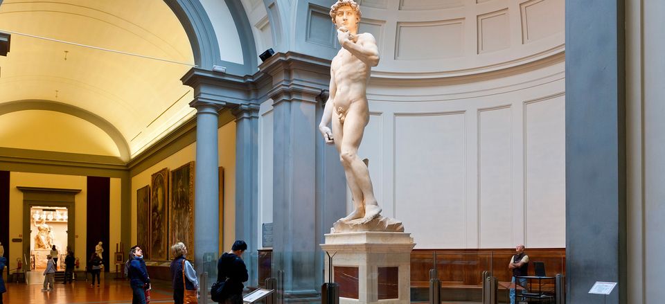  Michelangelo's <i>David</i>, the centerpiece of the Accademia. Credit: John Kellerman/Alamy