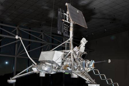 The three-legged Surveyor 3 (an engineering model will be on display in the National Air and Space Museum's new Destination Moon gallery) had a TV camera for photographing its surroundings and a digger-scraper to test the lunar soil.