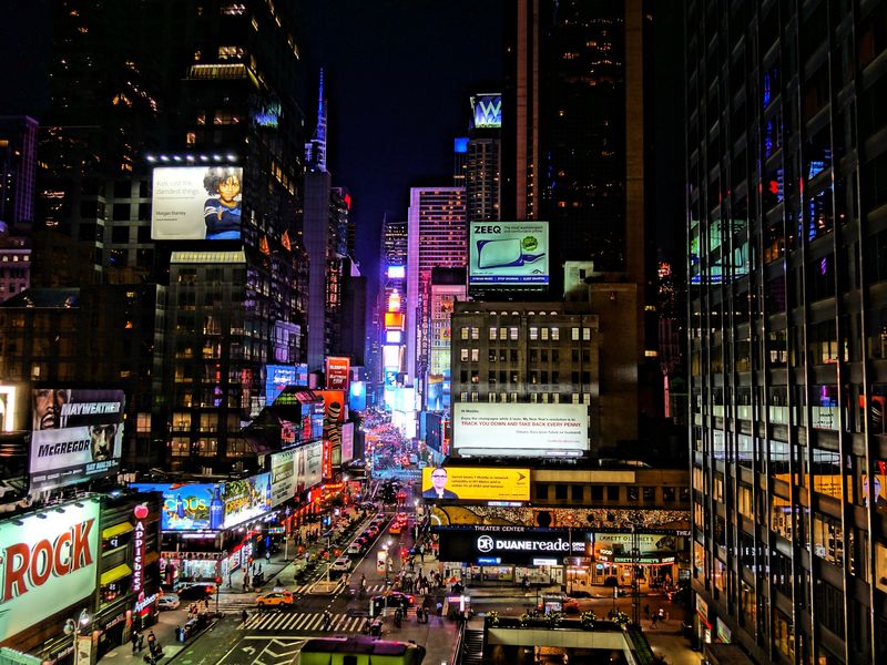 Times Square by night from a bird's eye view | Smithsonian Photo ...