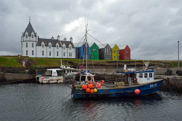 John O'Groats - Tip of Scotland - Fishing Boats and a Typical Drizzly Day thumbnail