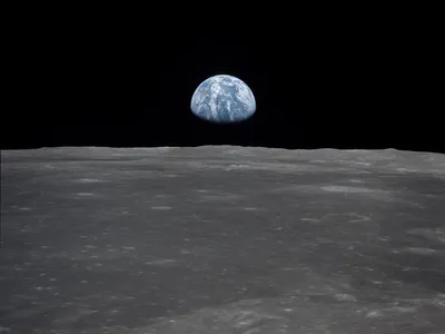 Apollo 11 astronauts watched the Earth rise above the moon&rsquo;s horizon on July 20, 1969.