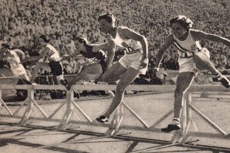 Babe Didrickson’s brash behavior along with her decorated athleticism (above: second from right in the 80-meter hurdle) challenged every imagined ideal for a woman athlete in the 1930s.