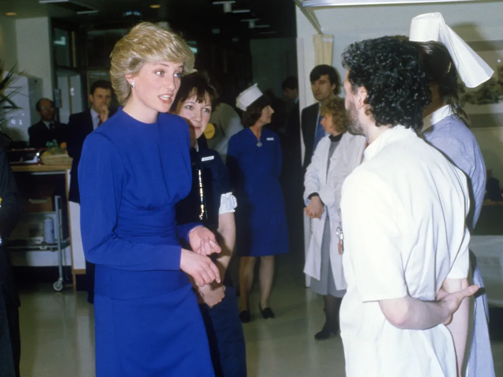 Princess Diana with healthcare workers