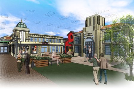 A concept design for the completed Glenner Town Square.