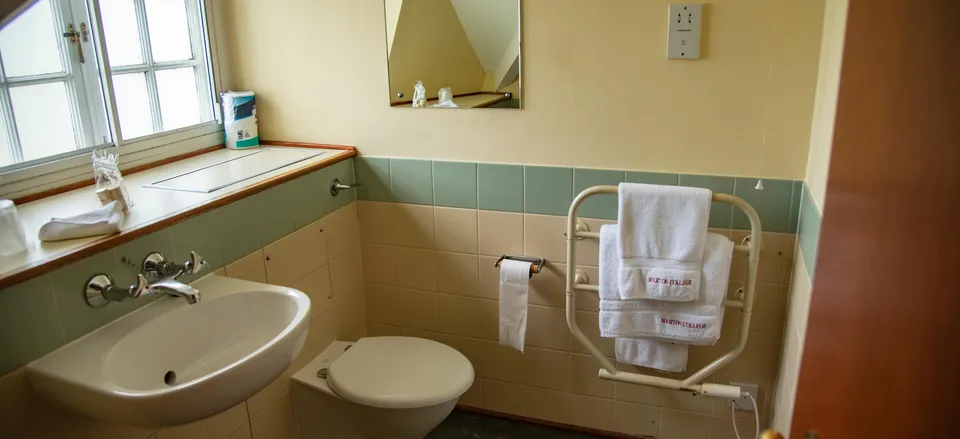  Inside one of the bathrooms at Merton College 