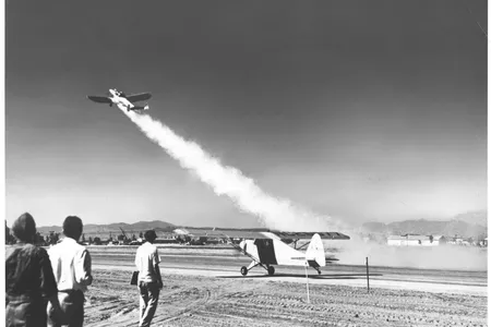 The Caltech rocket group engineered the first American rocket-assisted takeoff, of a light Ercoupe airplane, in 1941. 