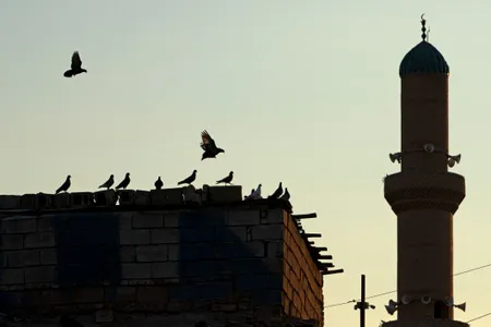 Minarets are built adjacent to mosques and used to call Muslims to prayer.