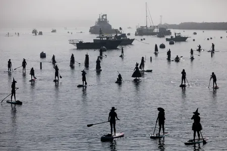 Around Halloween, hundreds of revelers dress up as witches and warlocks and hit the water.

