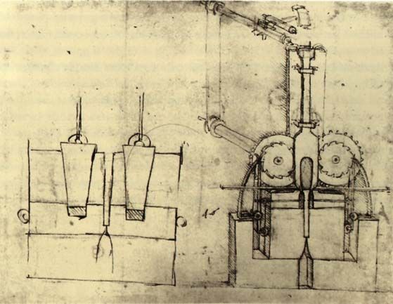 Leonardo da Vinci’s sketch for a device for making sequins