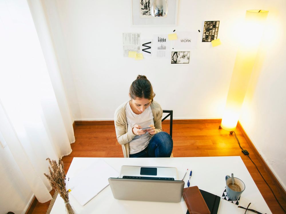 woman on computer