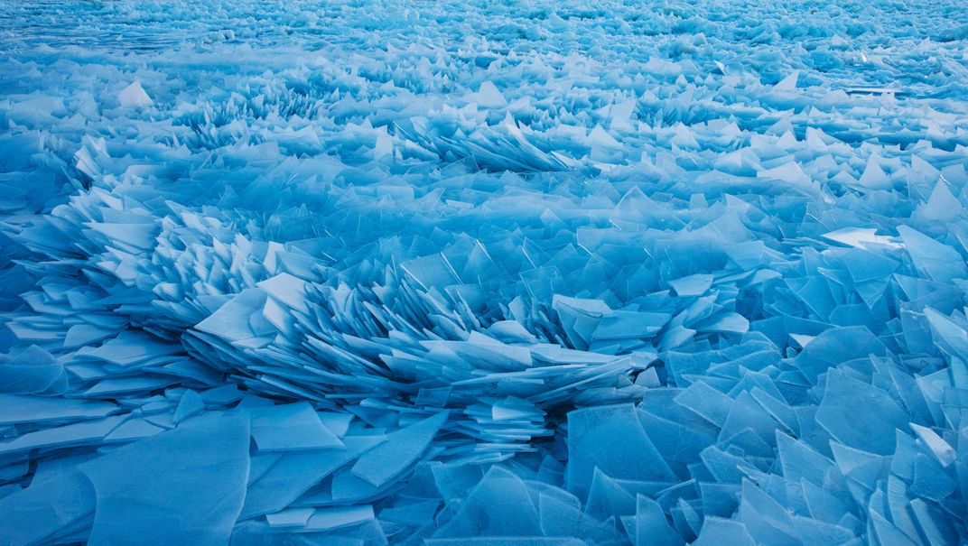 Photographer Captures Stunning Images of Ice Shards Along Lake Michigan