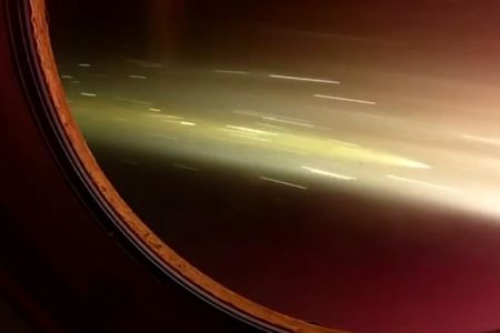 The view out of the Soyuz window.