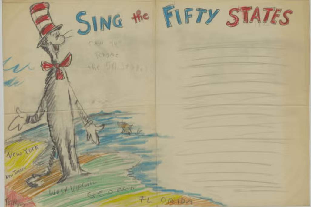 Colorful sketch of Dr. Seuss book