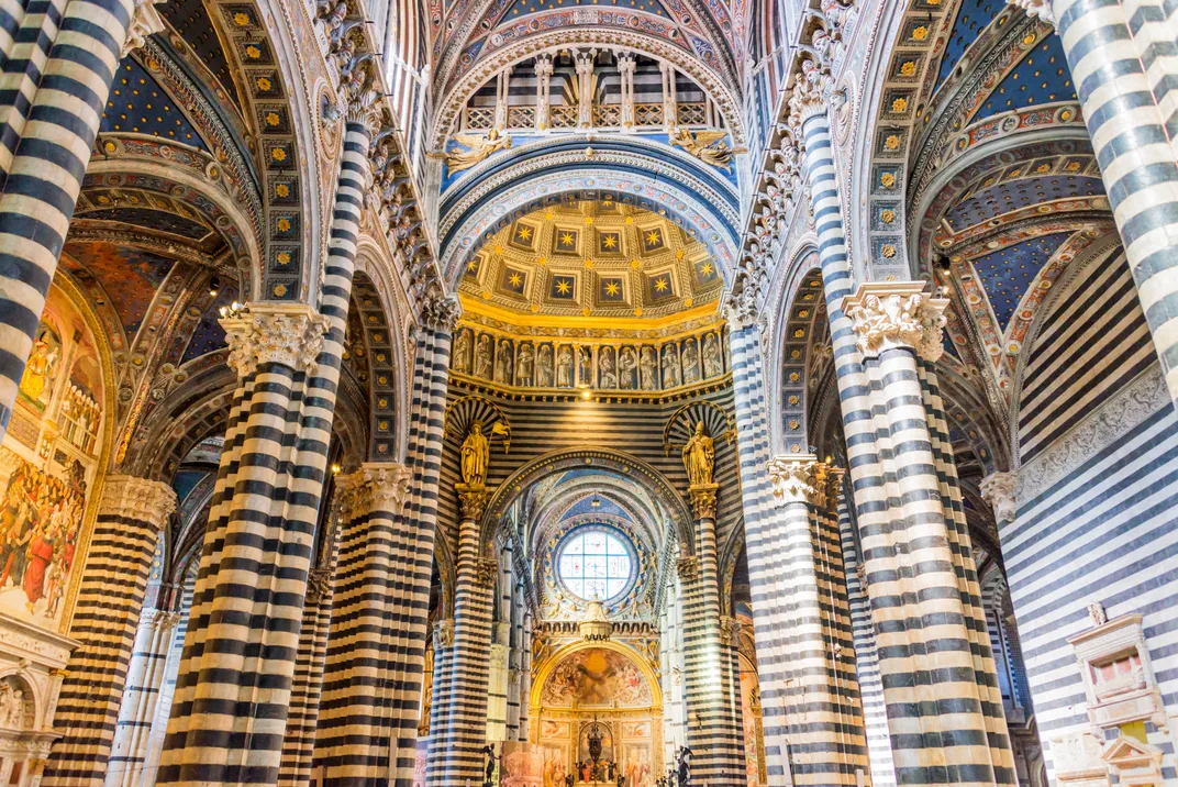 The dramatic interior of Siena's Duomo