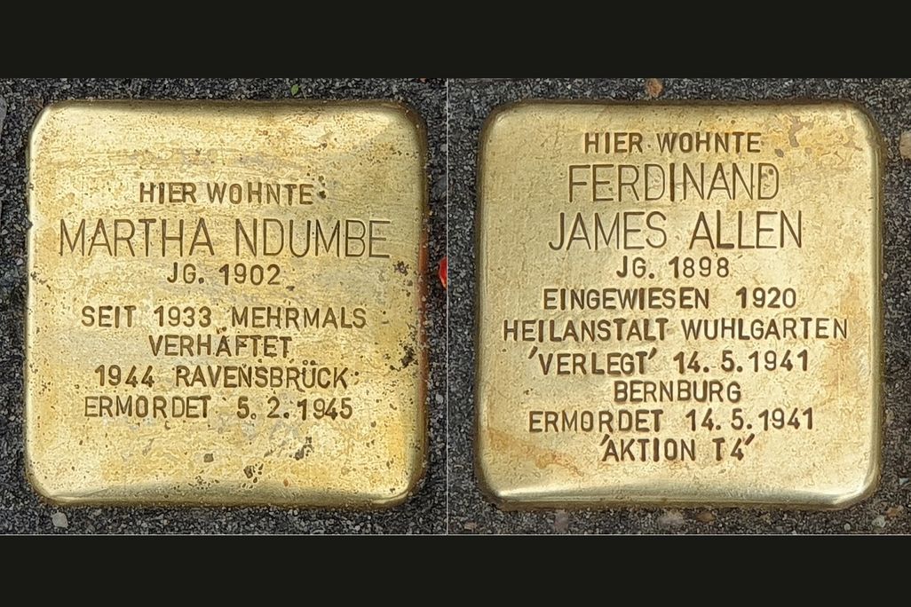 The two brass-covered stones