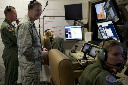A Remotely Piloted Aircraft training simulation at Holloman Air Force Base in New Mexico. 