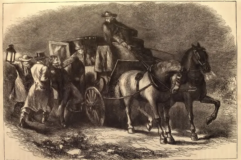 An illustration of the abduction of William Morgan