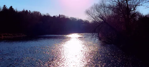 Sun reflection on the Grand River thumbnail