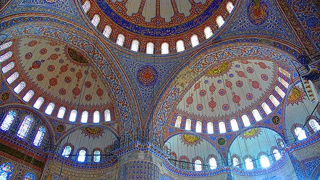Interior of Blue Mosque Istanbul Turkey