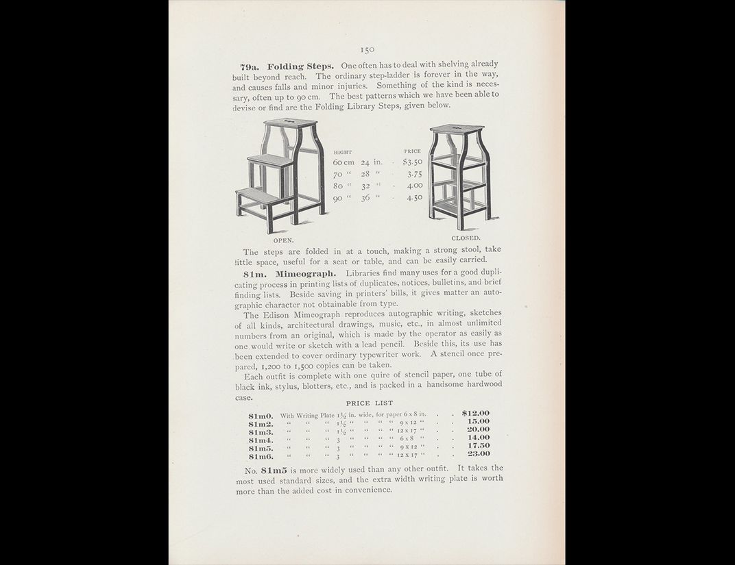 Trade catalog illustration of folding steps.