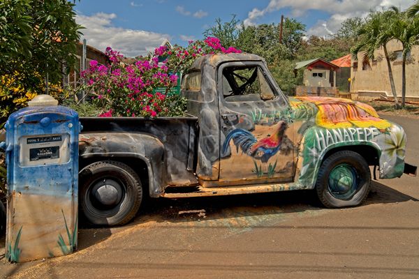 Decorative Antique Pickup Truck, Kauai Hanapepe City Nursery thumbnail