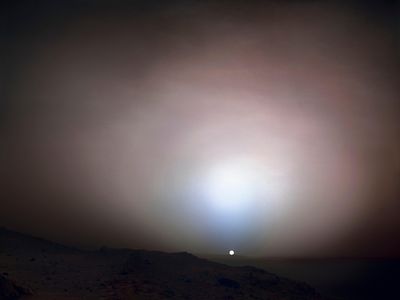 This image of a Martian sunset was captured in 2005.