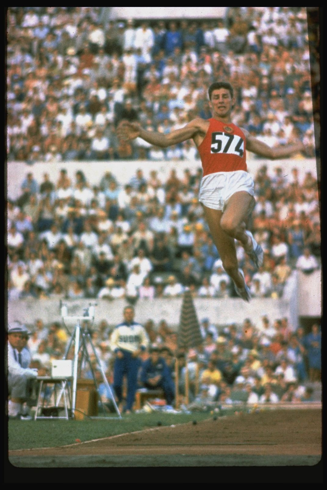 Igor Ter-Ovanesyan competes in the long jump.