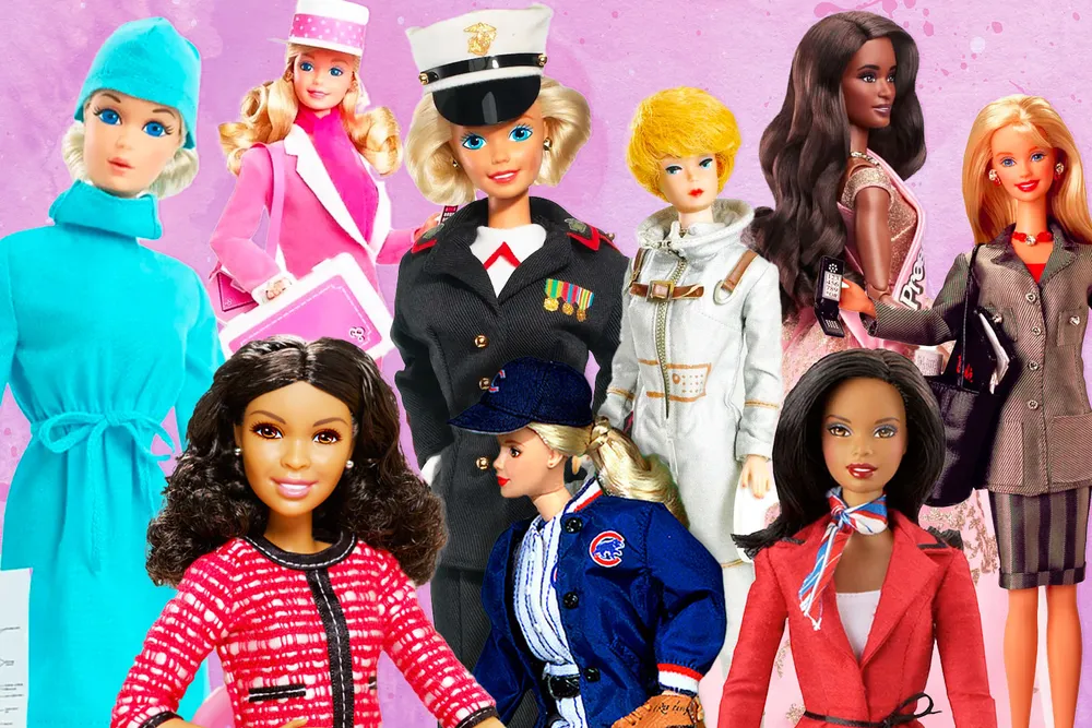 A selection of career Barbies
