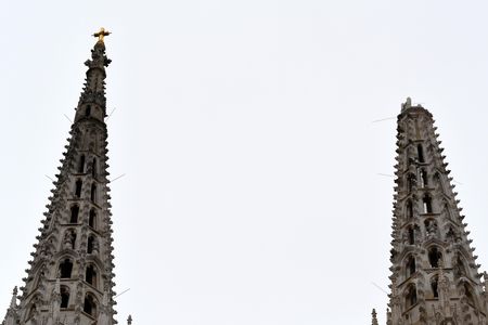 The top of Zagreb Cathedral's southern spire toppled during Sunday's earthquake.