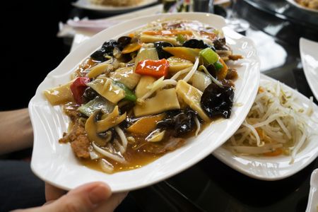Some authorities believe that chop suey is related to a traditional Chinese dish, but nobody knows for sure.