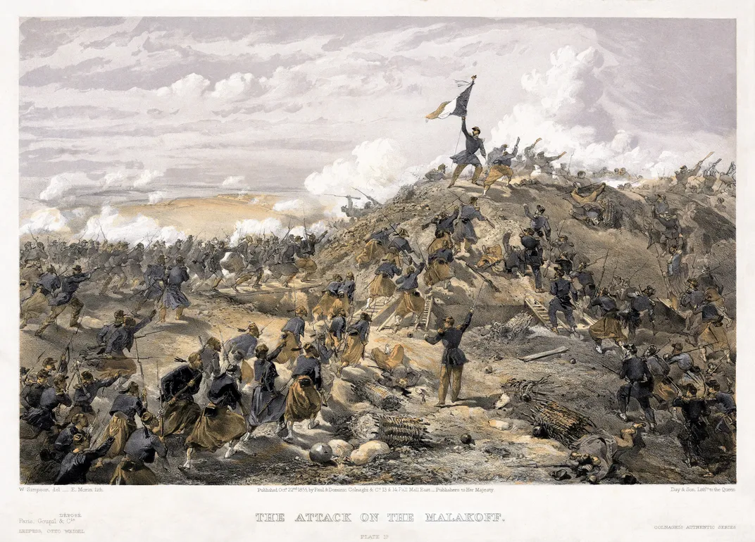 A print of the 1855 Battle of Malakoff