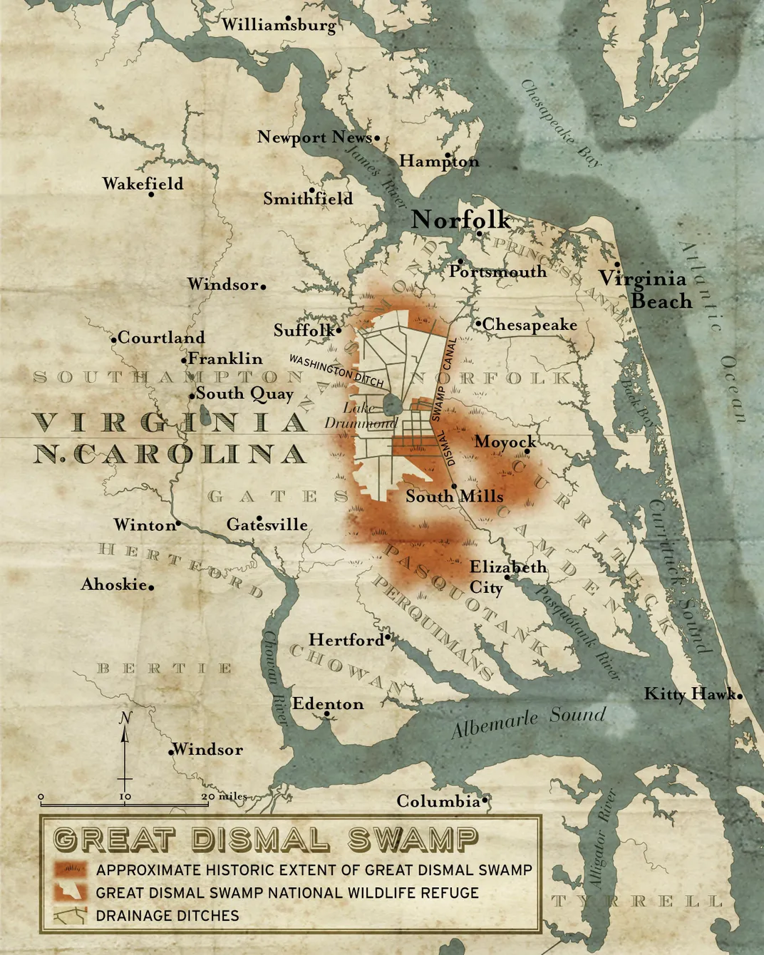 Great Dismal Swamp Historical Map
