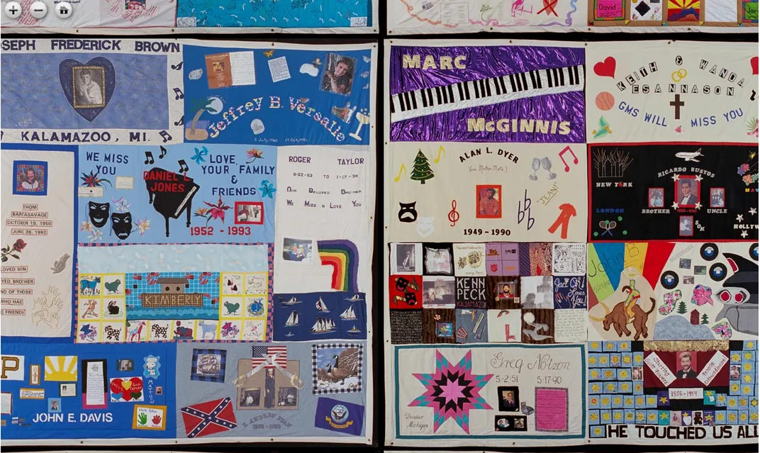 Screenshot of digitized AIDS Memorial Quilt 