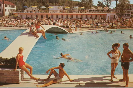 Outdoor pool at The Pines in So. Fallsburg, NY, 1979.