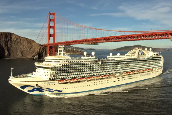 Princess Cruise Line vessel leaving the Golden Gate thumbnail