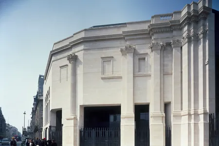 The exterior of the Sainsbury Wing at the National Gallery in London. The controversial columns stood inside the ground-floor foyer.