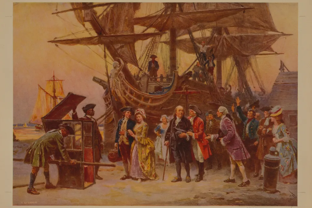 A painting of Franklin’s return to Philadelphia