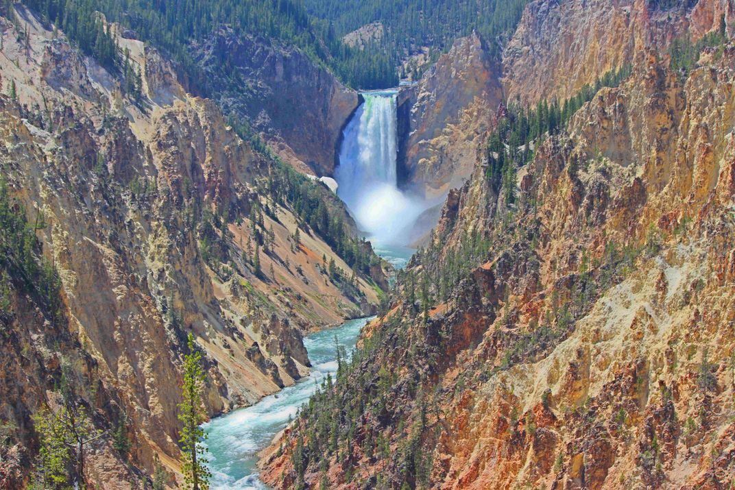 The Lower Falls at Yellowstone National park. As seen during our 2013 - Idaho Falls To Yellowstone National Park