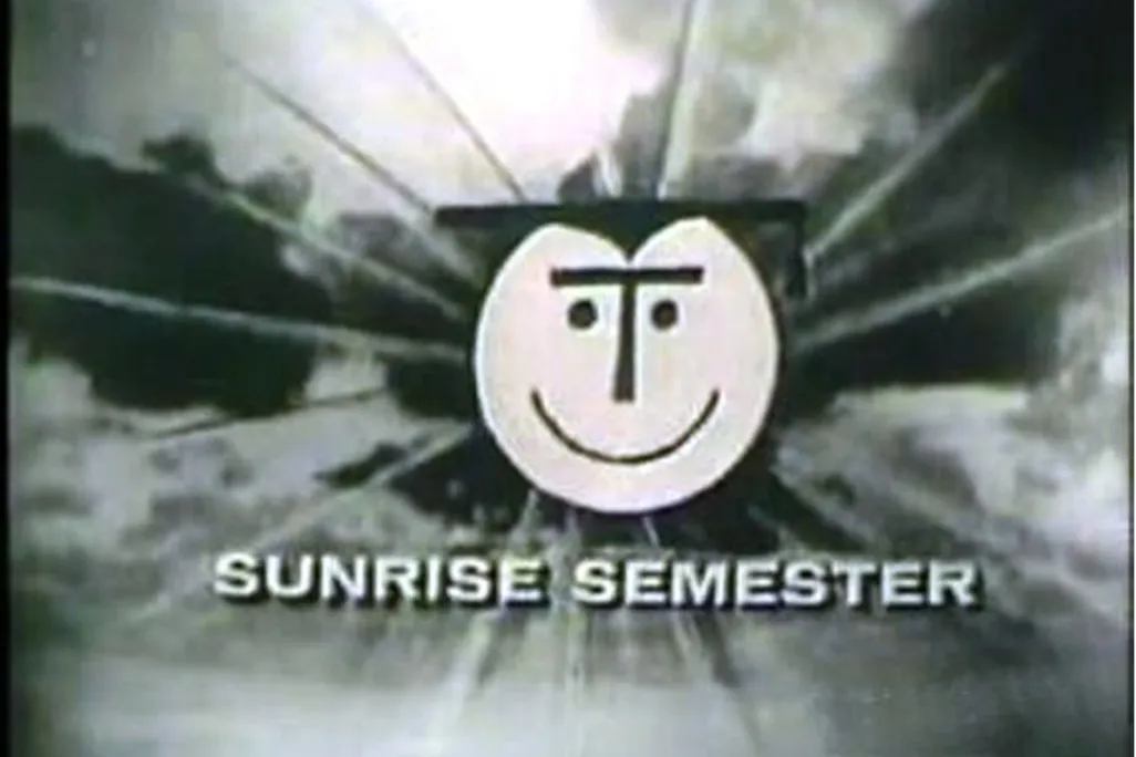Sunrise Semester sunsmile logo circa 1958