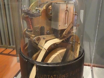 An original Western Union stock ticker from the Oakland Museum of California.