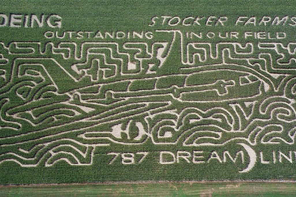 Crop mazes (not circles) celebrate an advanced (not alien) mode of transport.