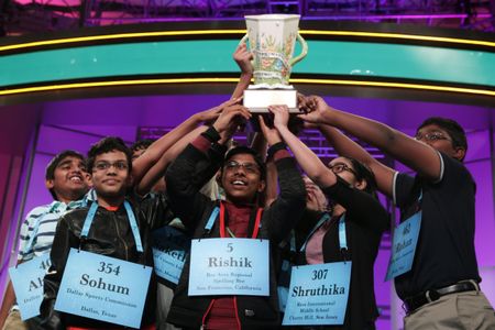The winning spellers made history with eight co-champions, the most number in the spelling event history. 