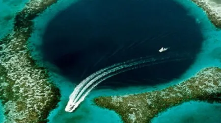 The Great Blue Hole of Belize was named by Jacques Cousteau as one of the world's top diving sites.